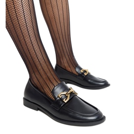 Lea black buckle moccasins