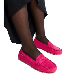 Dark pink suede loafers by Nafisah Dark pink suede loafers by Nafisah