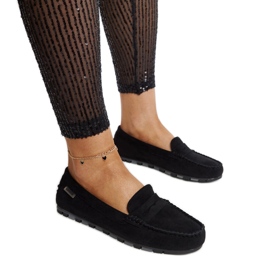 Nafisah black suede loafers