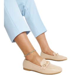 Beige decorative moccasins by Docherty