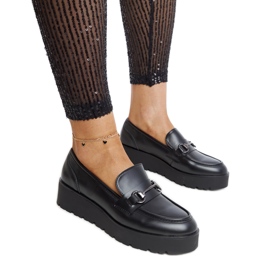 Oili black wedge loafers