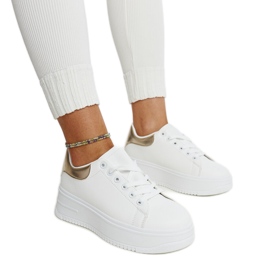 White Ottavia platform sports shoes