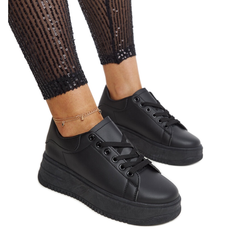 Black Ottavia platform sports shoes
