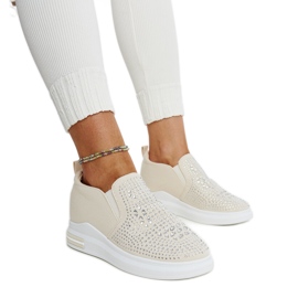 Beige wedge sneakers from Fossacesia