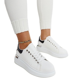 White sports shoes with a black Meriana insert