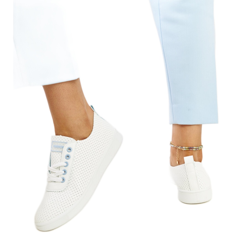 Yusra white eco-leather sneakers