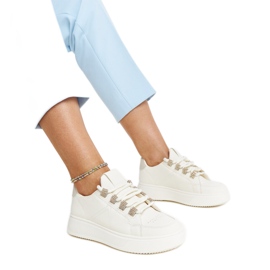Beige sneakers with a thick Walida sole