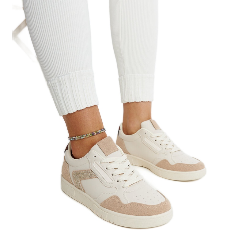 Beige sneakers with glitter Juwan
