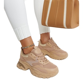 Brown platform sneakers decorated with Maras zircons