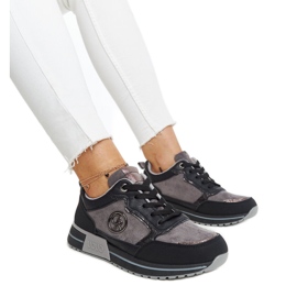 Black and gray platform sneakers by Sinika Black and gray platform sneakers by Sinika