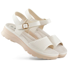 Goodin Comfortable women's sandals with a breathable insole beige Goodin Comfortable women's sandals with a breathable insole beige