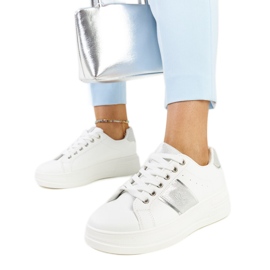 White and silver sneakers with a thick Finestra sole