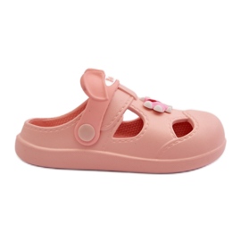Children's foam slippers with pink opleia decoration
