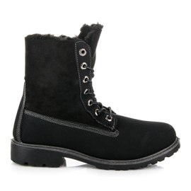 Stylish Trappers With Sheepskin black