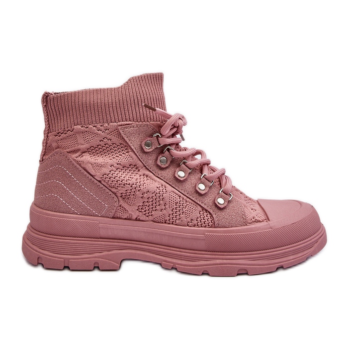 Women's Sneakers with an Elastic Upper, Pink Kalyne