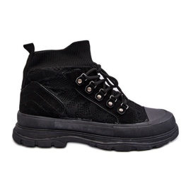 Women's Sneakers With Elastic Upper Black Kalyne Women's Sneakers With Elastic Upper Black Kalyne
