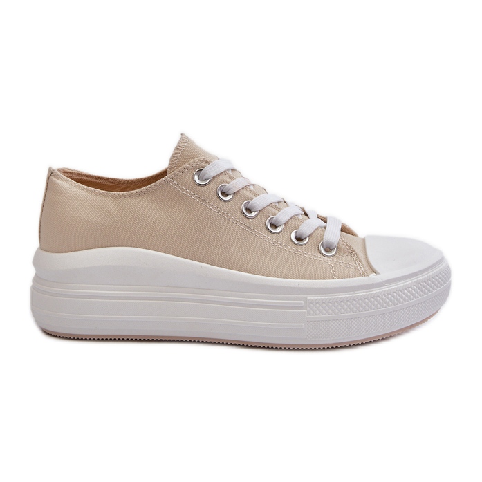 Beige Amyete Women's Sneakers on a Massive Platform