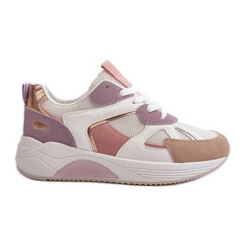 Women's Platform Sneakers Purple Lenivia white