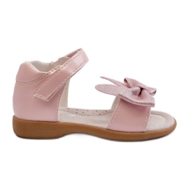 Children's sandals with a bow and Velcro fastening, pink Wistala Children's sandals with a bow and Velcro fastening, pink Wistala