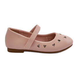 Children's ballerina shoes with hearts, fastened with Velcro, pink Danaella Children's ballerina shoes with hearts, fastened with Velcro, pink Danaella