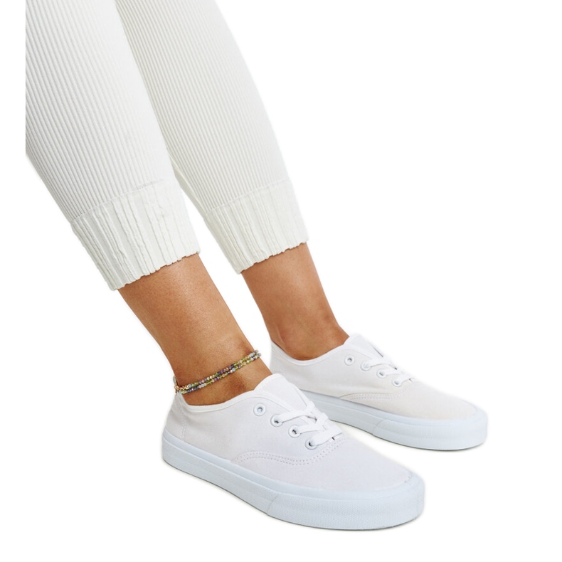 White fabric sneakers by Fantina