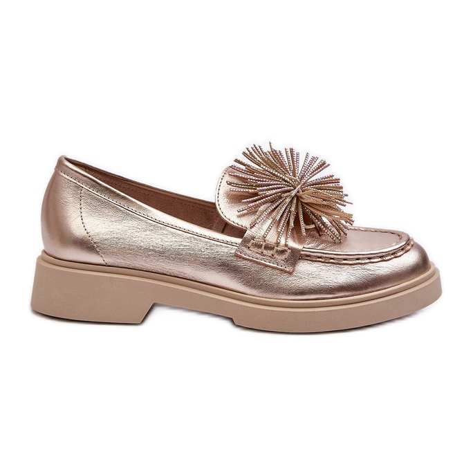 CheBello Women's Leather Moccasins 4383 Gold golden