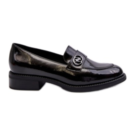 Women's Patent Leather Moccasins Black Dilhela