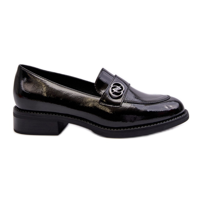 Women's Patent Leather Moccasins Black Dilhela