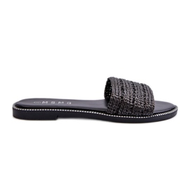 Women's Sandals With Braided Flat Heels, Black Radians Women's Sandals With Braided Flat Heels, Black Radians