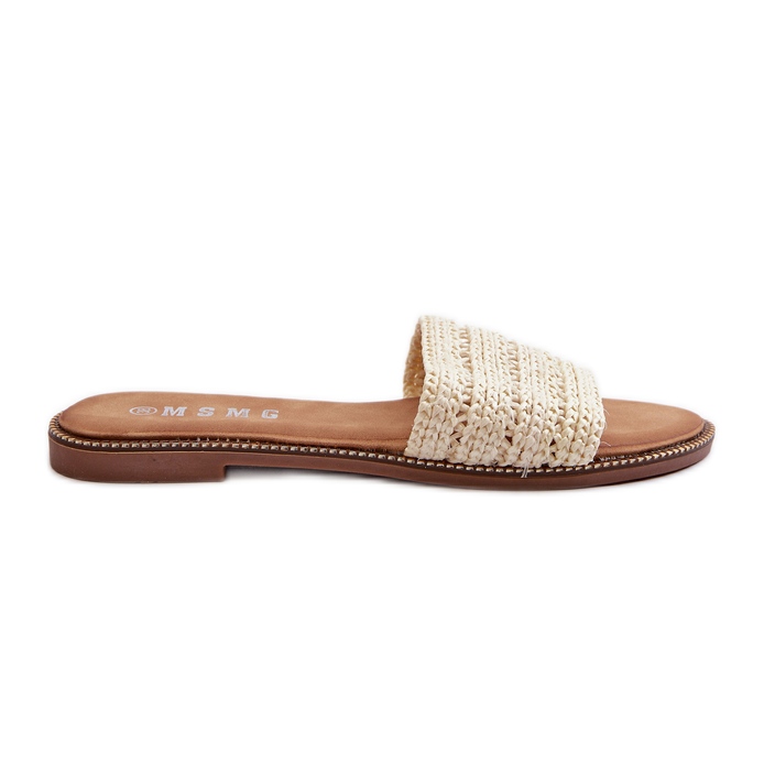 Women's Flip-Flops With Braided Flat Heels, Light Beige Radians Women's Flip-Flops With Braided Flat Heels, Light Beige Radians