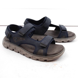 Comfortable men's sandals with velcro, navy blue Bugatti NN153212