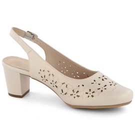 Women's full openwork sandals beige pearl Sergio Leone SK179 Women's full openwork sandals beige pearl Sergio Leone SK179