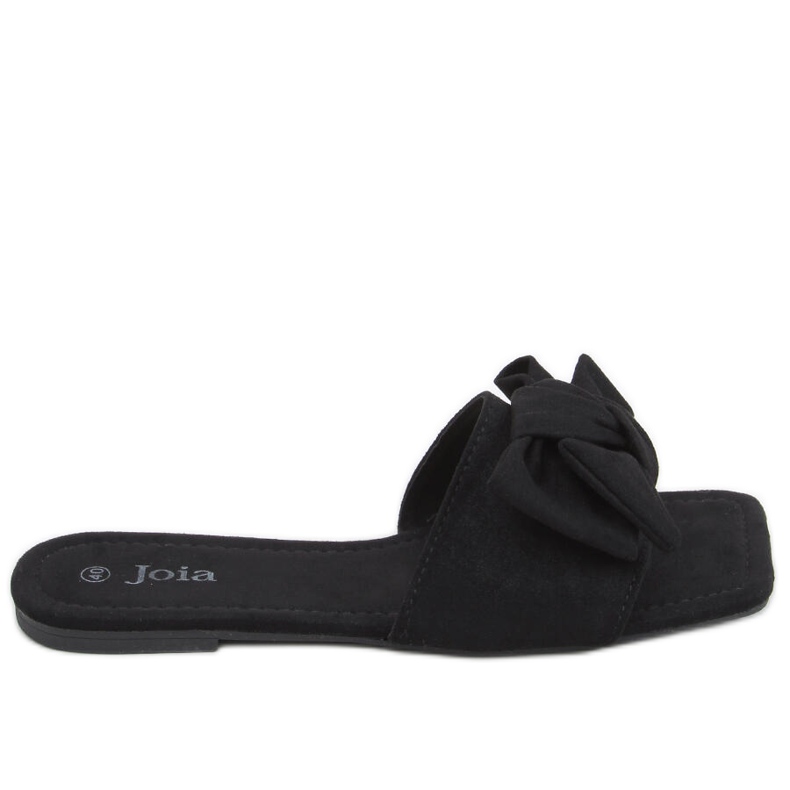 Nisha Black Square Sole Slides