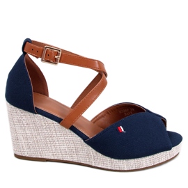 Open toe wedge sandals from Berna Navy blue Open toe wedge sandals from Berna Navy blue