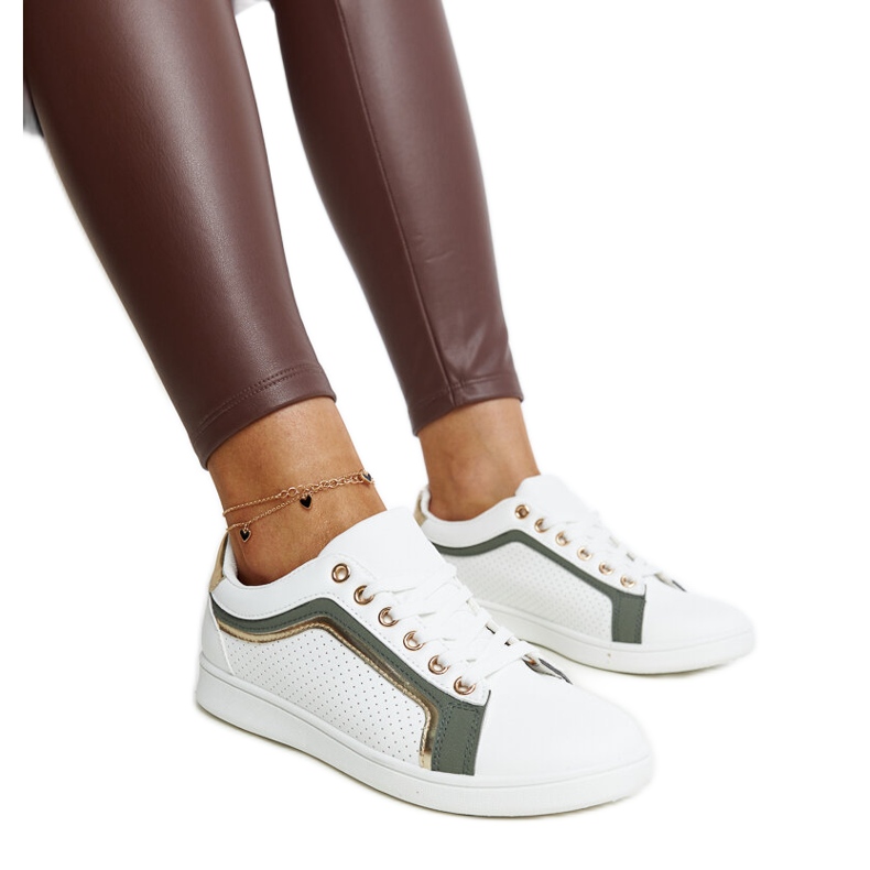 White and green sneakers on the Amala platform White and green sneakers on the Amala platform