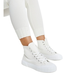 Vinka white high-top sneakers