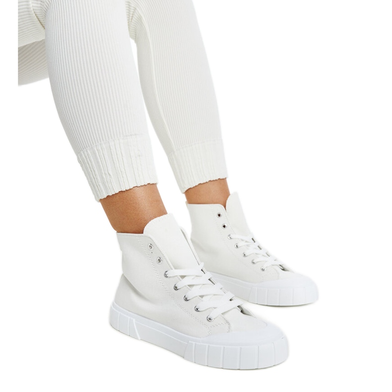 Vinka white high-top sneakers