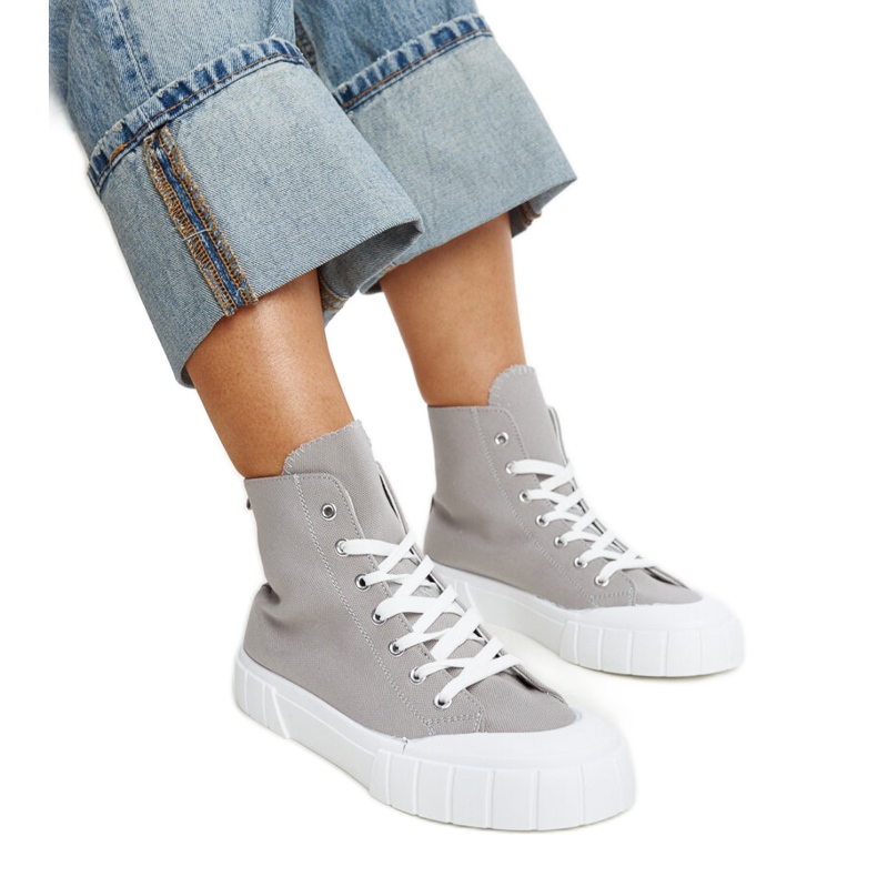 Gray high-top sneakers by Vinka grey
