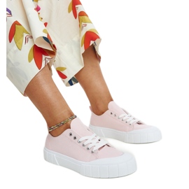 Eduard's pink fabric sneakers