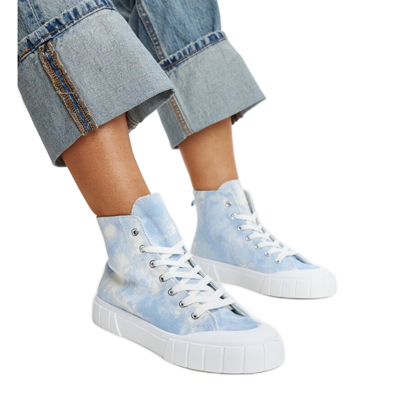 Raissa blue high-top fabric sneakers Raissa blue high-top fabric sneakers
