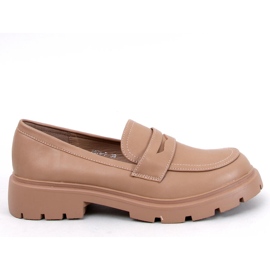 Andral Khaki platform loafers beige