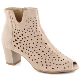 Jezzi W JEZ429A suede ankle boots, beige Jezzi W JEZ429A suede ankle boots, beige