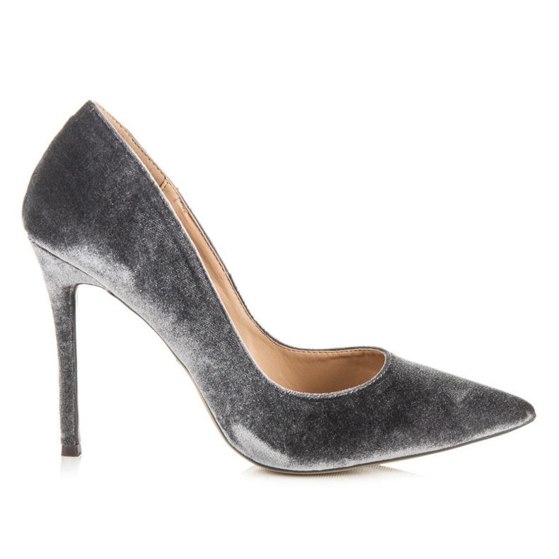 Vices Fashionable velor pumps grey