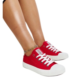 Red women's Cross Jeans sneakers