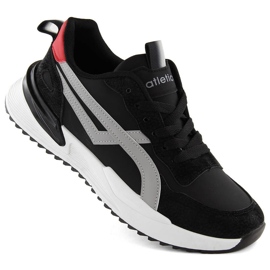 Men's black sports lace-up shoes Atletico 23721