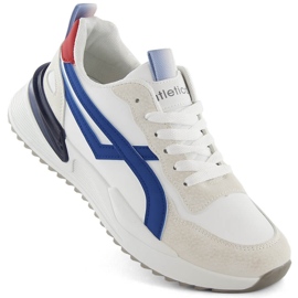 Men's white lace-up sports shoes Atletico 23721