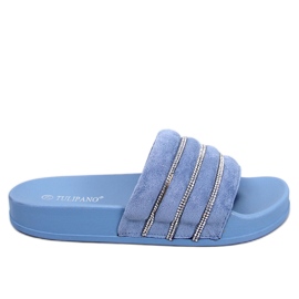 Lynne Blue rhinestone slides
