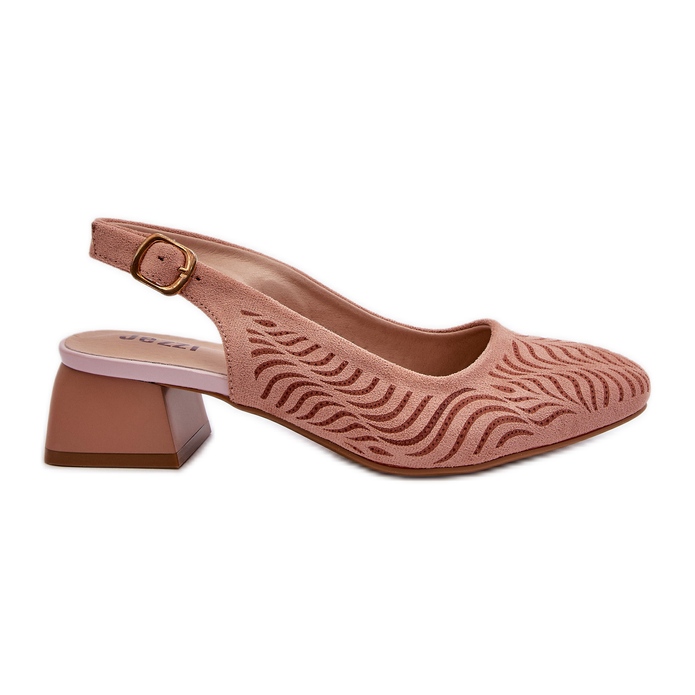 Jezzi Pink Block High Heel Pumps Gemifa