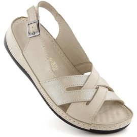 Beige women's leather sandals T.Sokolski L24-159