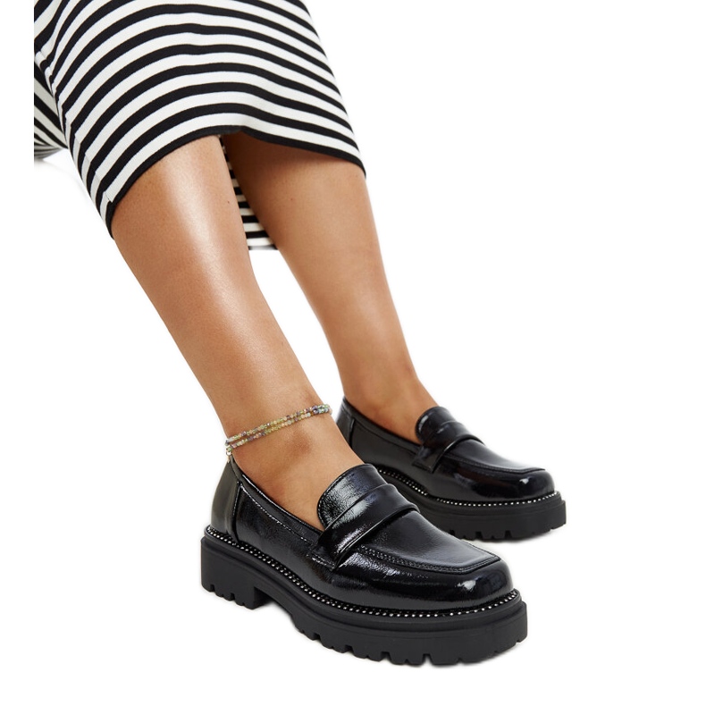 Black leather loafers Black leather loafers